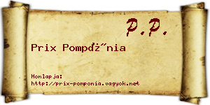 Prix Pompónia névjegykártya